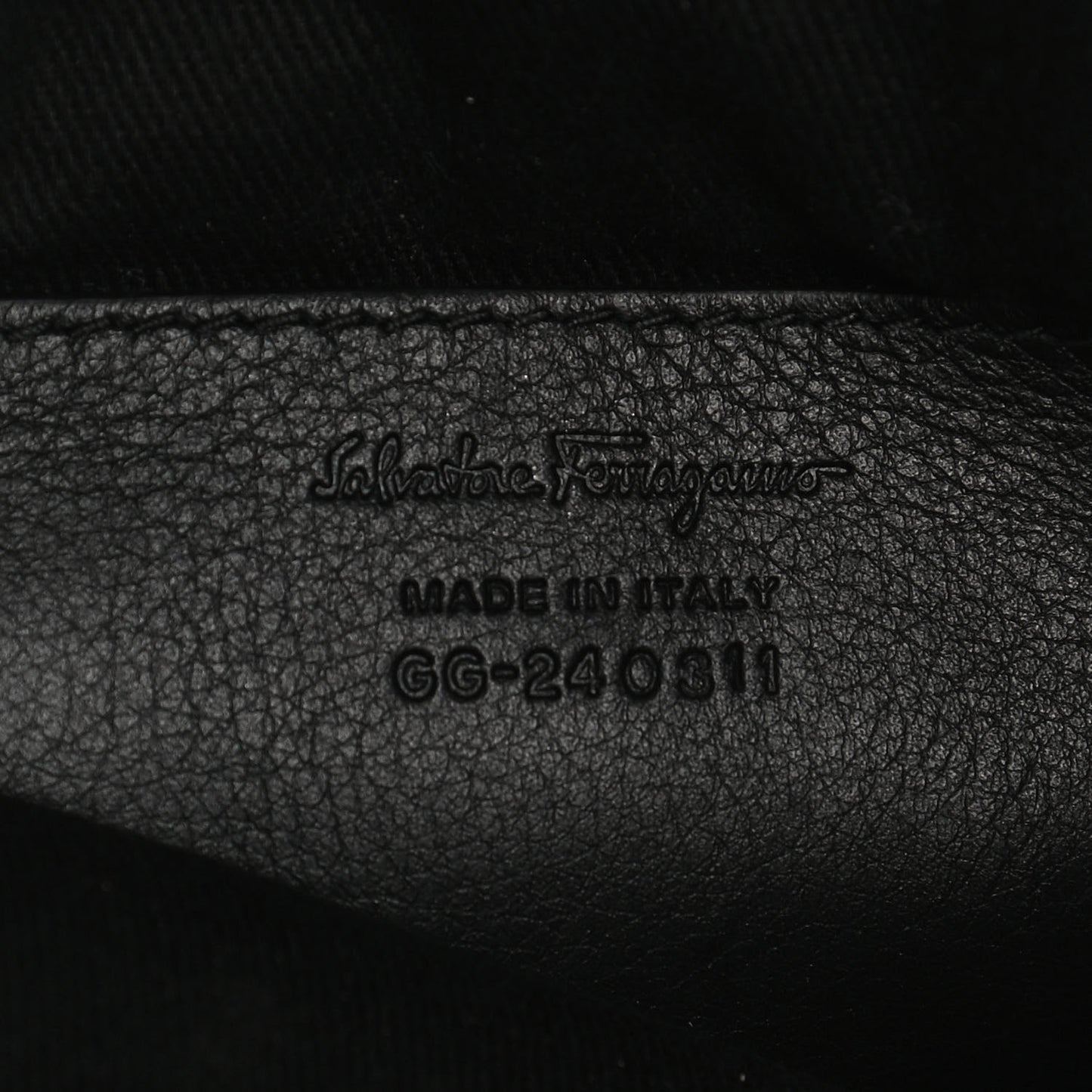 Calfskin Gancini Embossed Travel Pouch Black