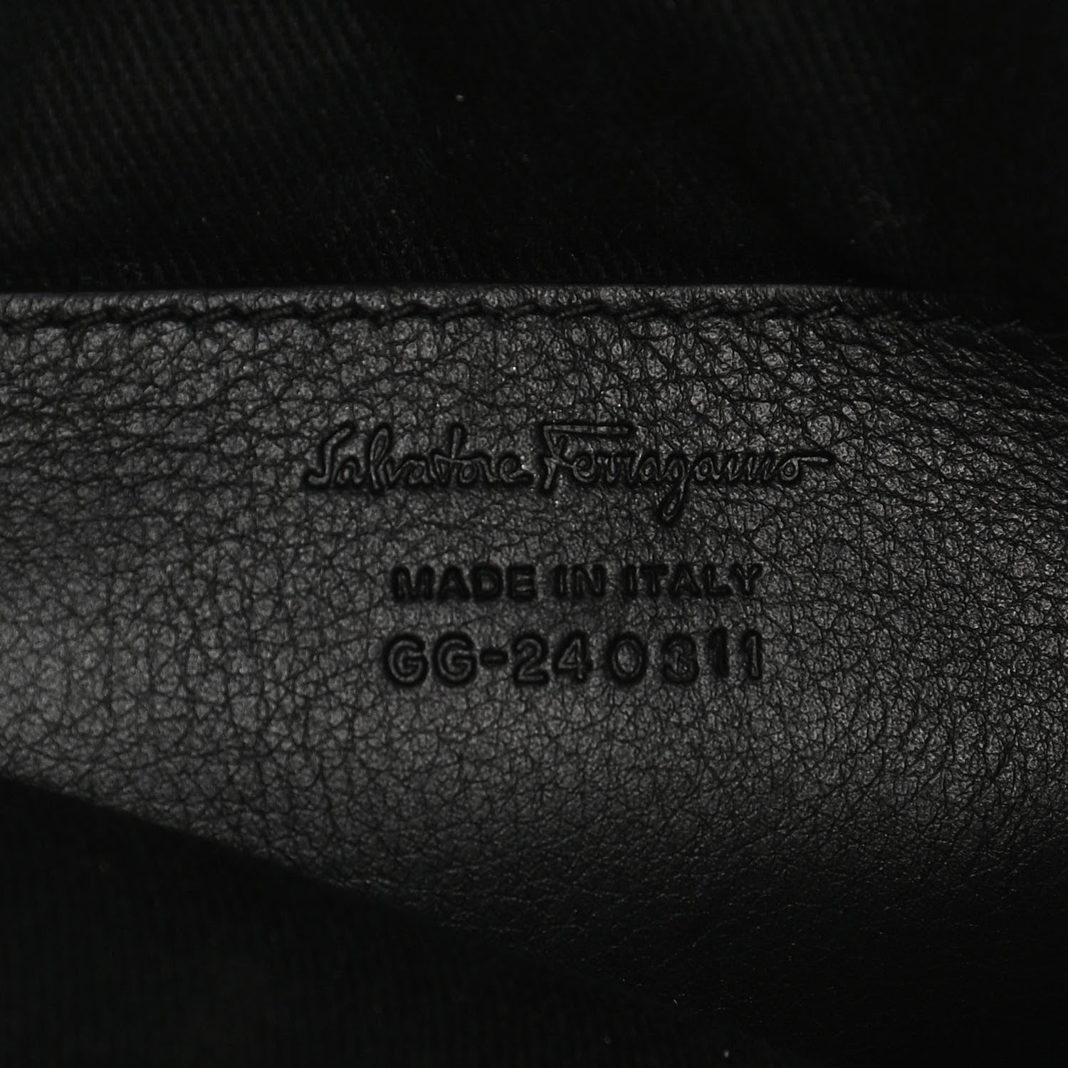 Salvatore Ferragamo Calfskin Gancini Embossed Travel Pouch Black 6 of 12