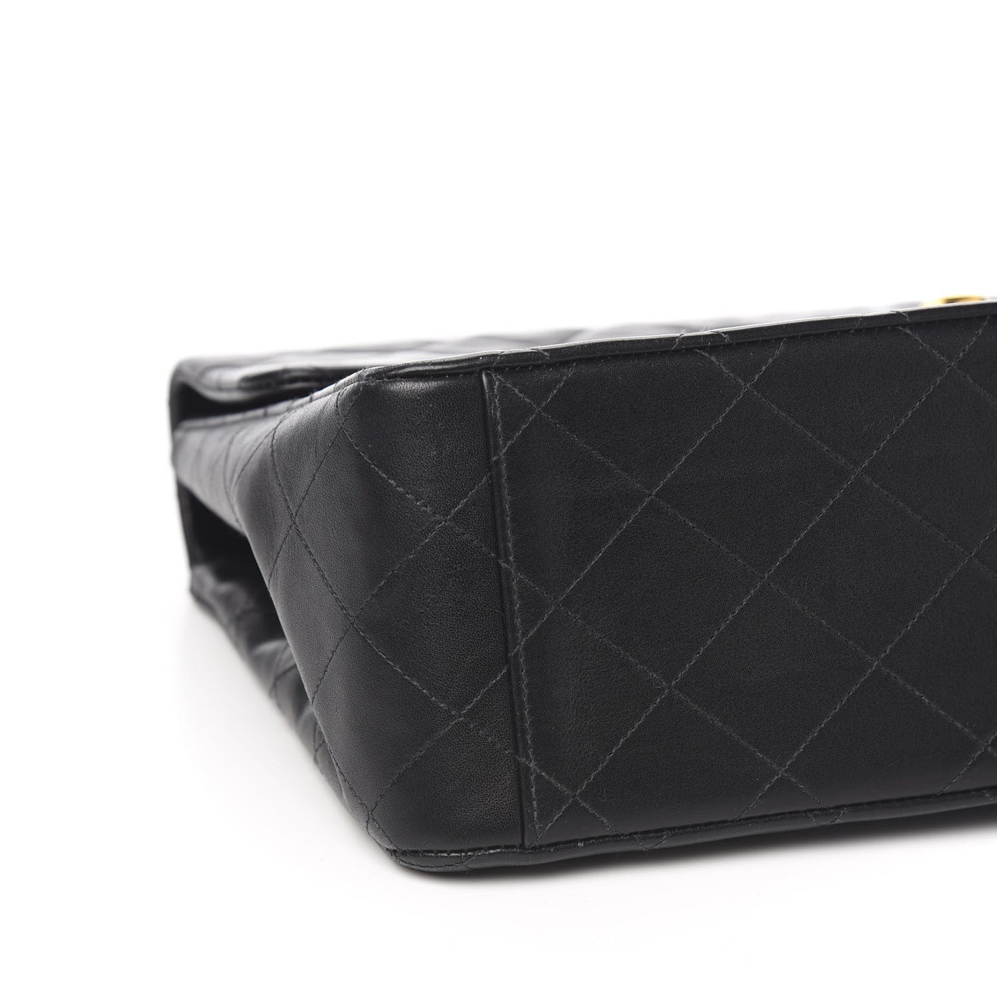 Lambskin Quilted XL Jumbo Single Flap Black