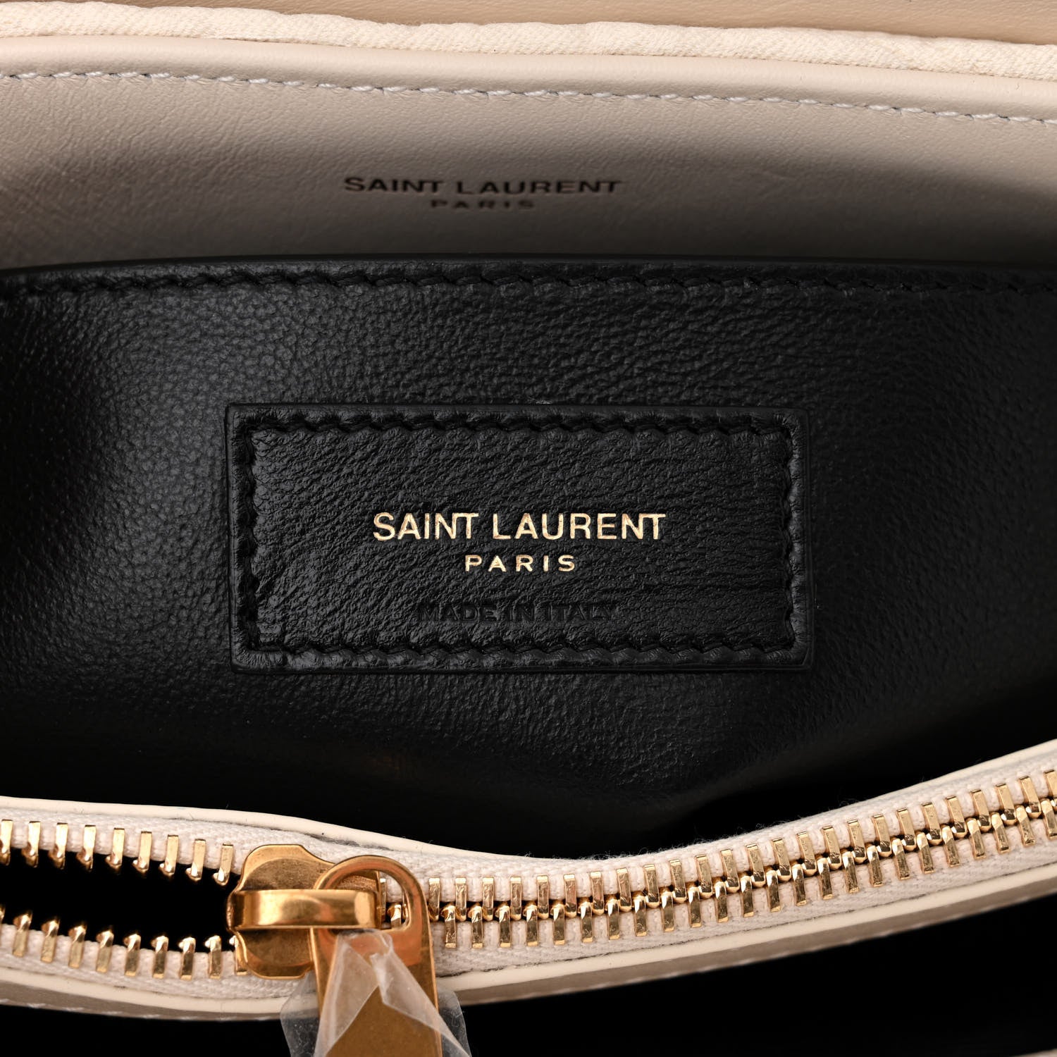 Saint Laurent Cotton Gauze Y Quilted Monogram Small Loulou Chain Satchel Vanilla Ice 6 of 10