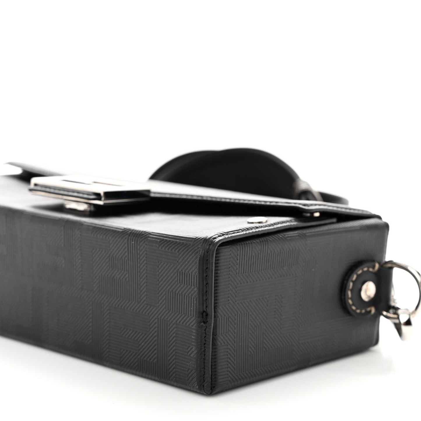 Vitello King FF Lines Embossed Baguette Soft Trunk Black
