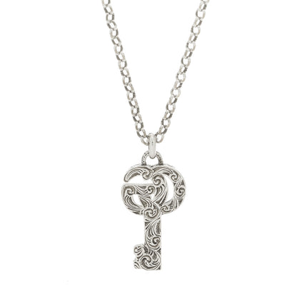 Gucci Sterling Silver Double G Key Pendant Necklace 6 of 6