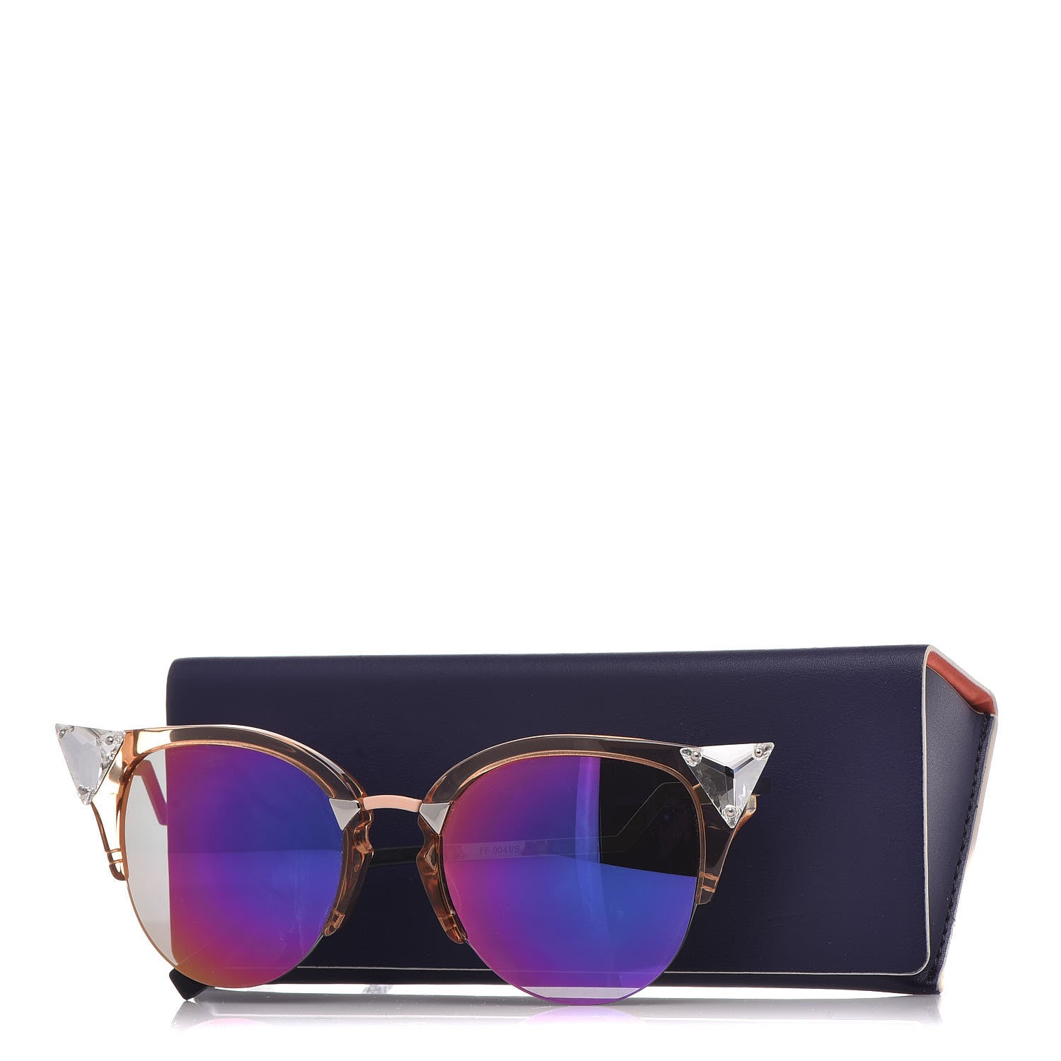 Fendi Iridia Cat Eye Sunglasses FF 0041/S Translucent Peach 8 of 8