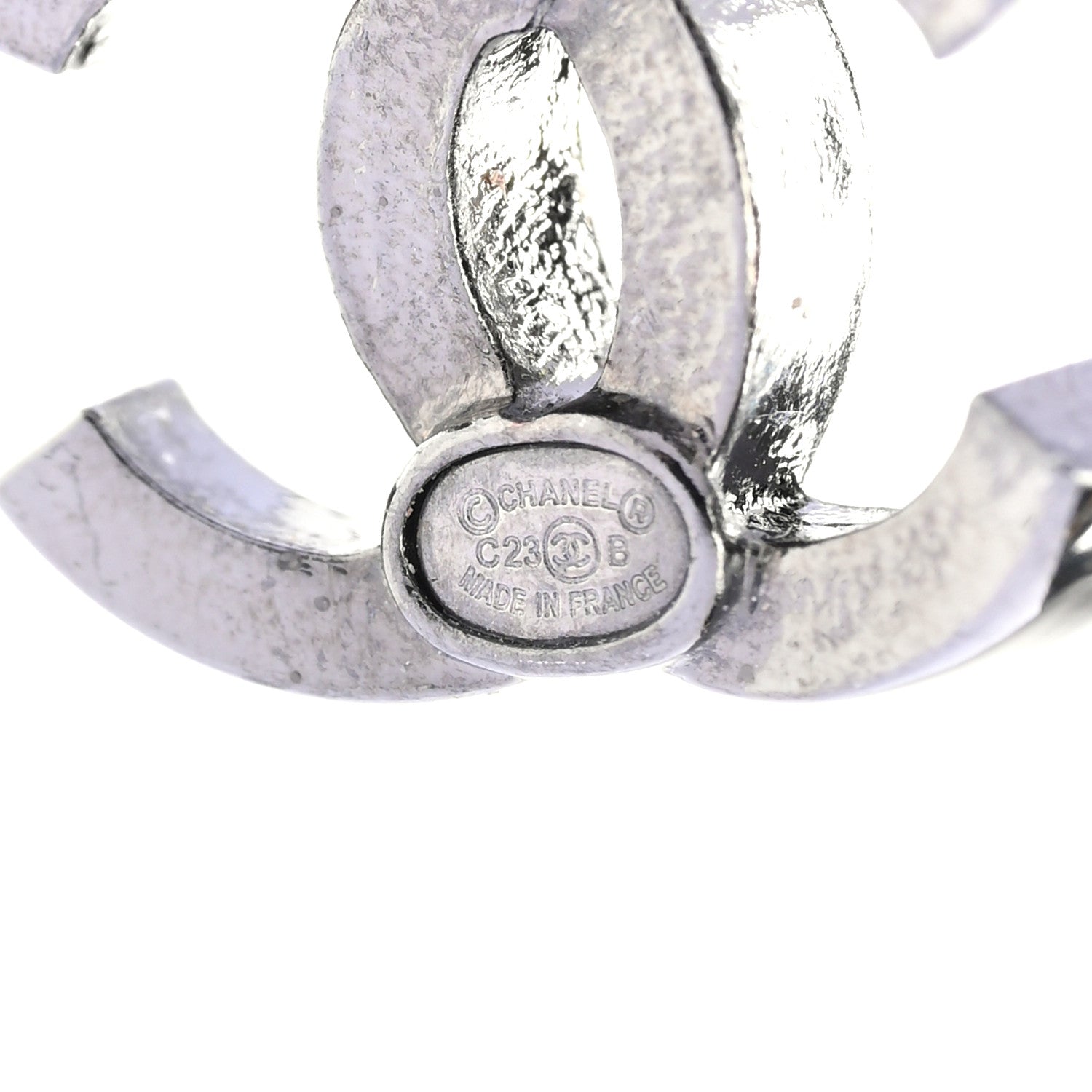 Chanel Ruthenium Crystal CC Drop Earrings Silver Grey 3 of 5