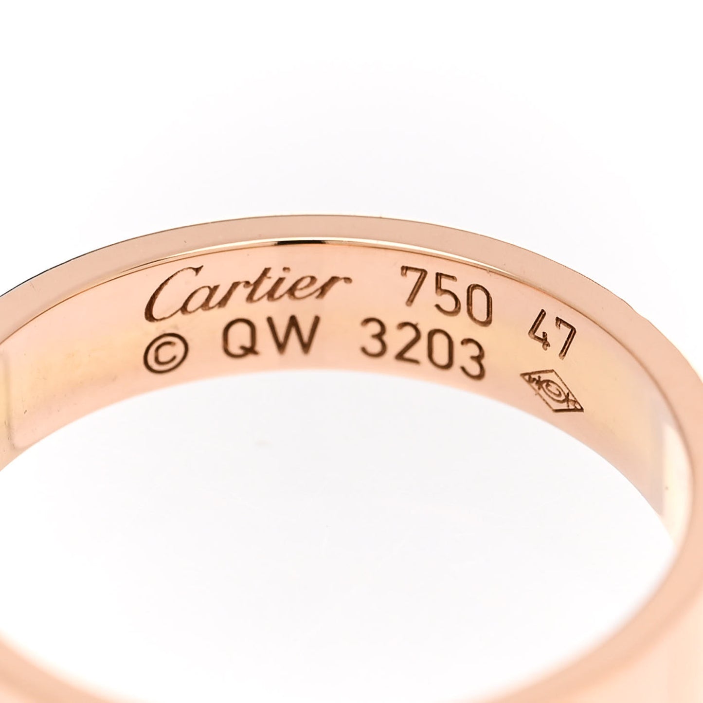18K Pink Gold 3.5mm LOVE Wedding Band Ring 47 4