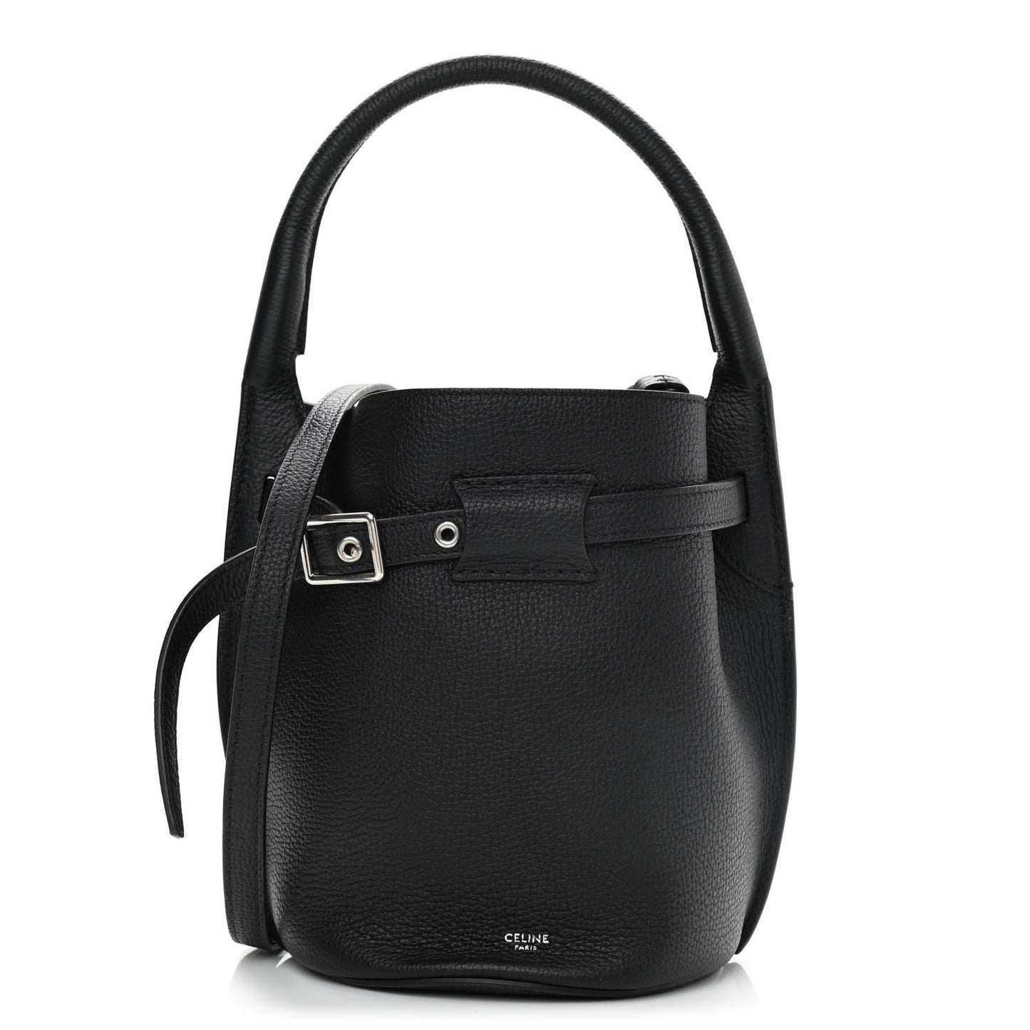 Supple Grained Calfskin Nano Big Bag Bucket Black