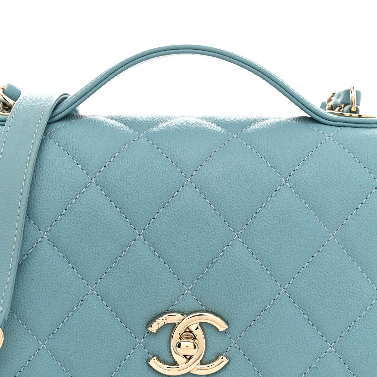 Chanel Caviar Quilted Medium Business Affinity Flap Light Blue 8 of 10