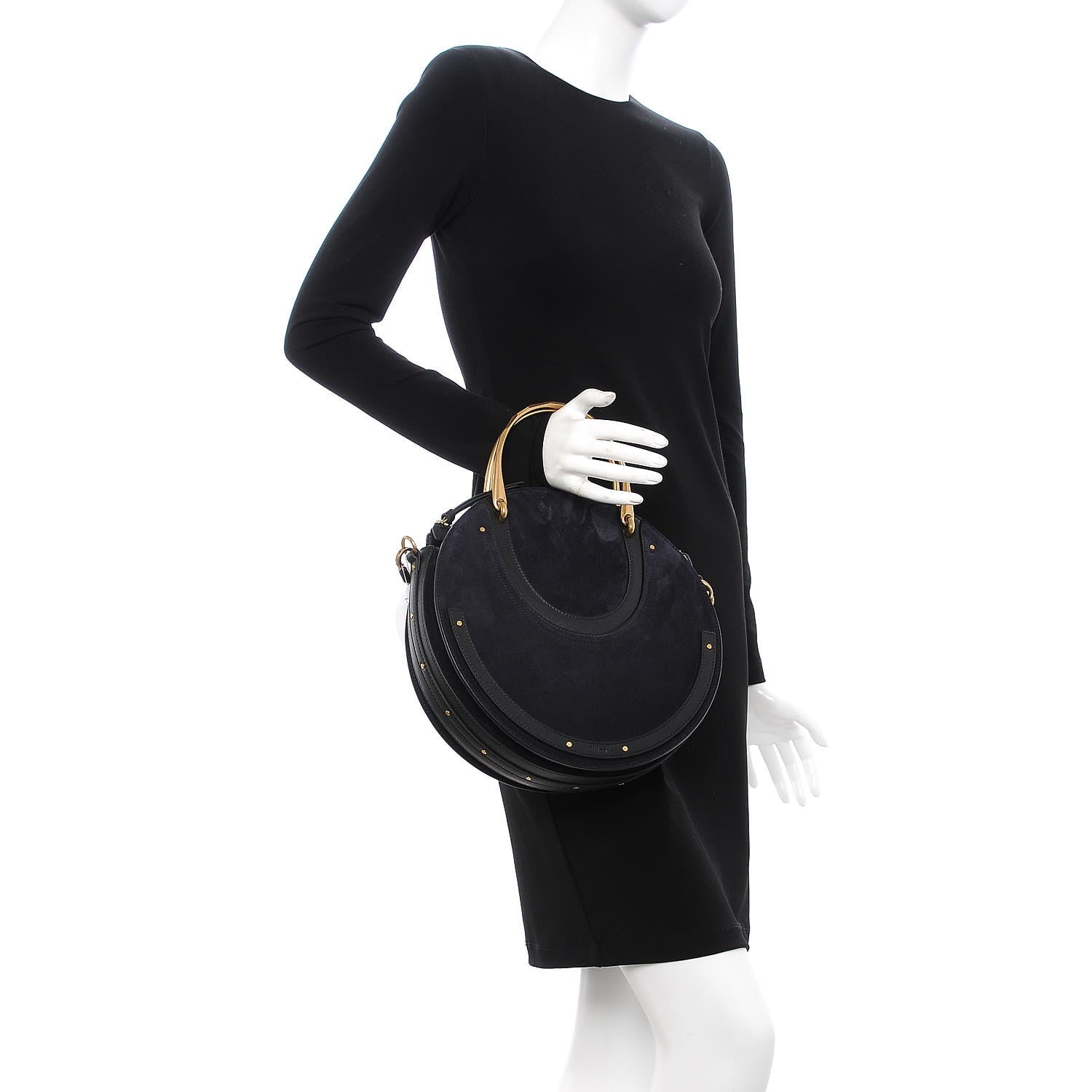 Chloe Calfskin Suede Medium Pixie Bag Full Blue 3 of 8