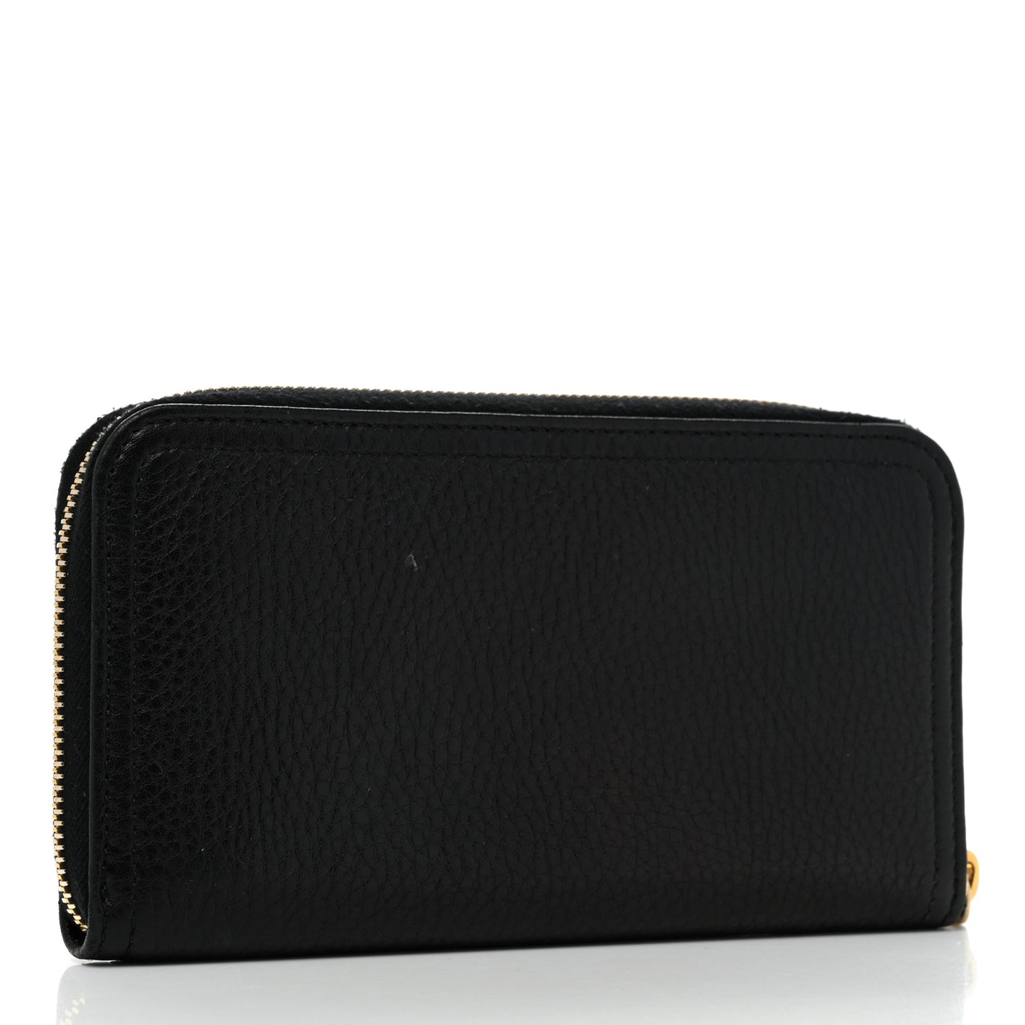 Vitello Daino Zip Around Wallet Black