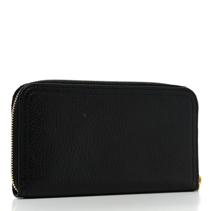 Prada Vitello Daino Zip Around Wallet Black 3 of 7