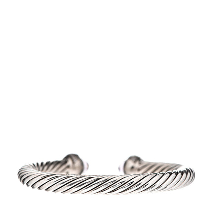David Yurman Sterling Silver Diamond Lavender Amethyst 7mm Cable Bracelet 2 of 5