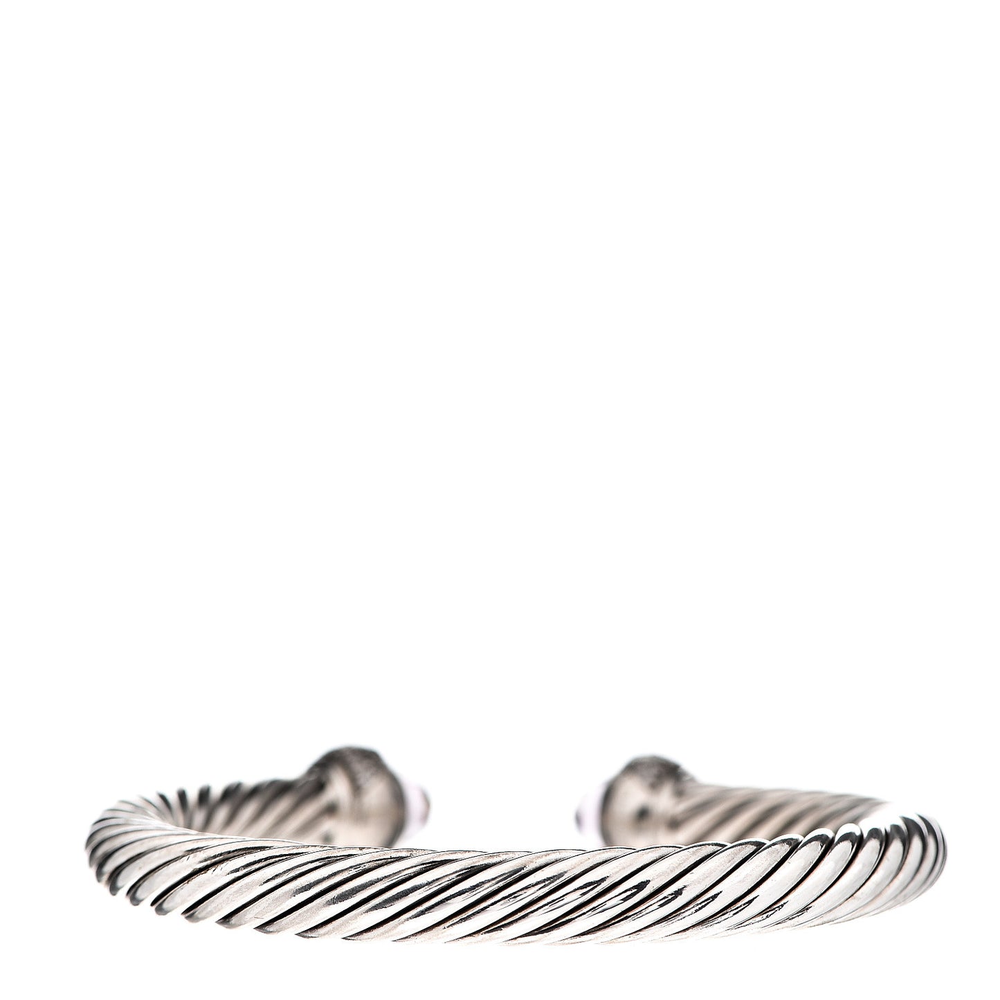 Sterling Silver Diamond Lavender Amethyst 7mm Cable Bracelet