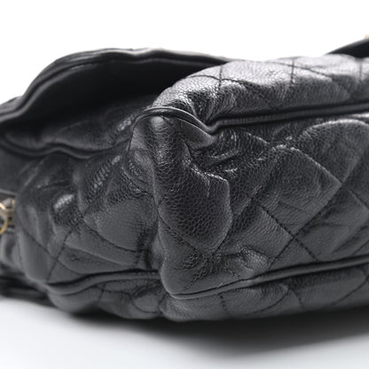 Chanel Crumpled Grained Calfskin Quilted Large Shiva Flap Black 9 of 14