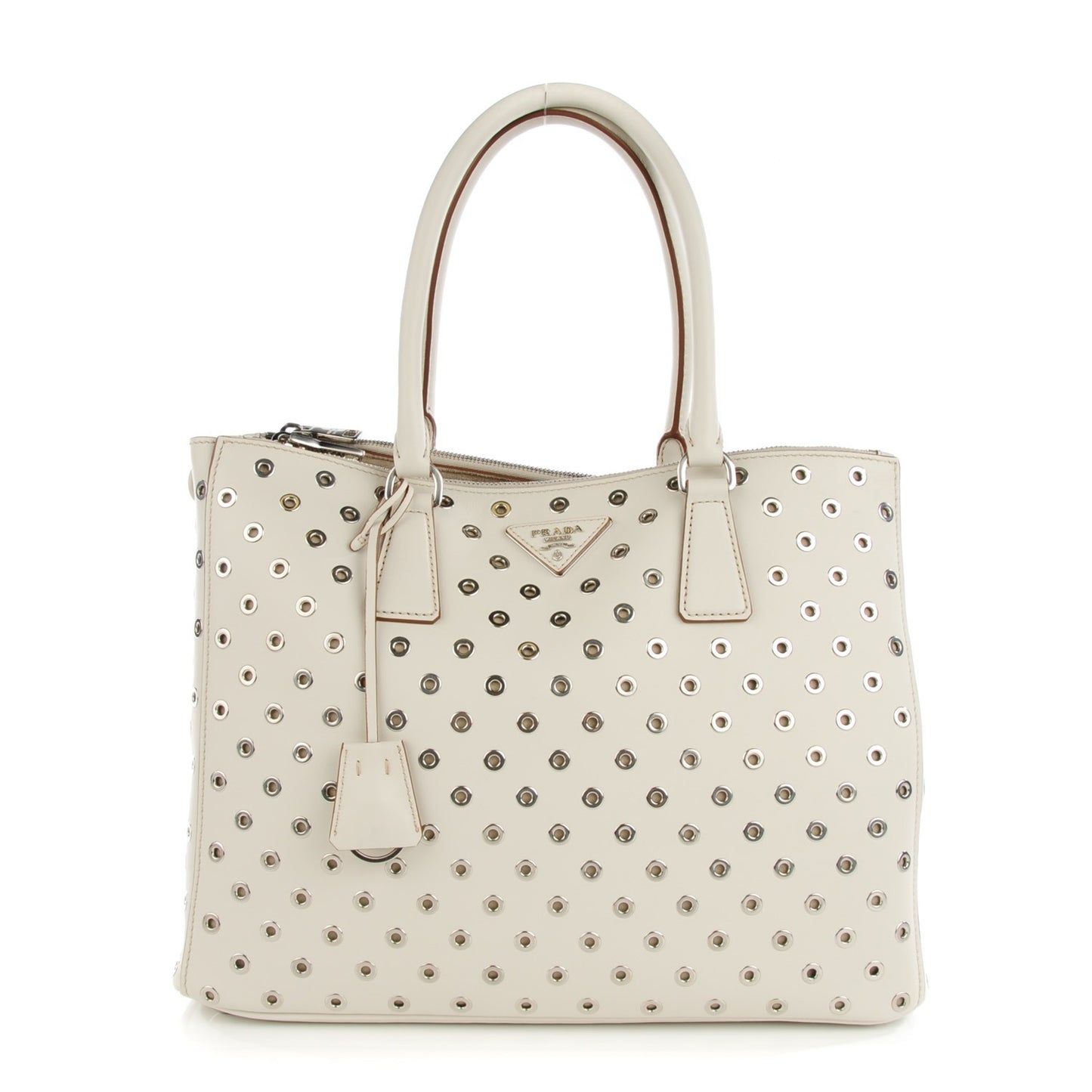 City Calf Grommet Large Double Zip Tote Talco