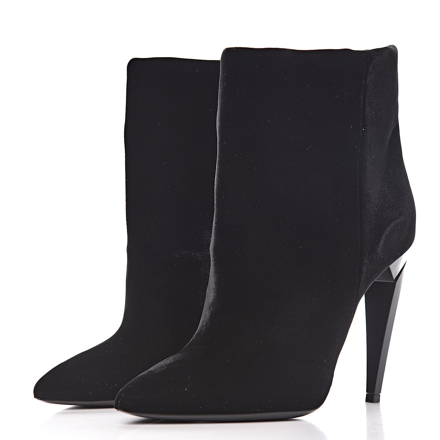 Saint Laurent Velvet Freja 105 Ankle Booties 37 Black 3 of 8