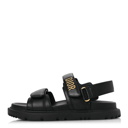 Christian Dior Lambskin Dioract 10mm Sandals 35 Black 1 of 12