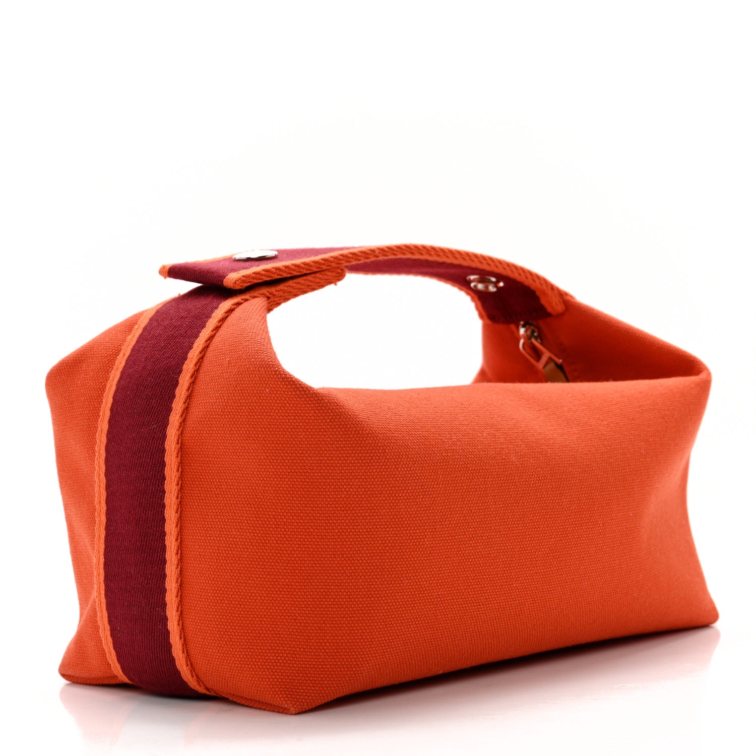 Hermes Canvas Small Bride-A-Brac Pouch Orange Burgundy 2 of 8