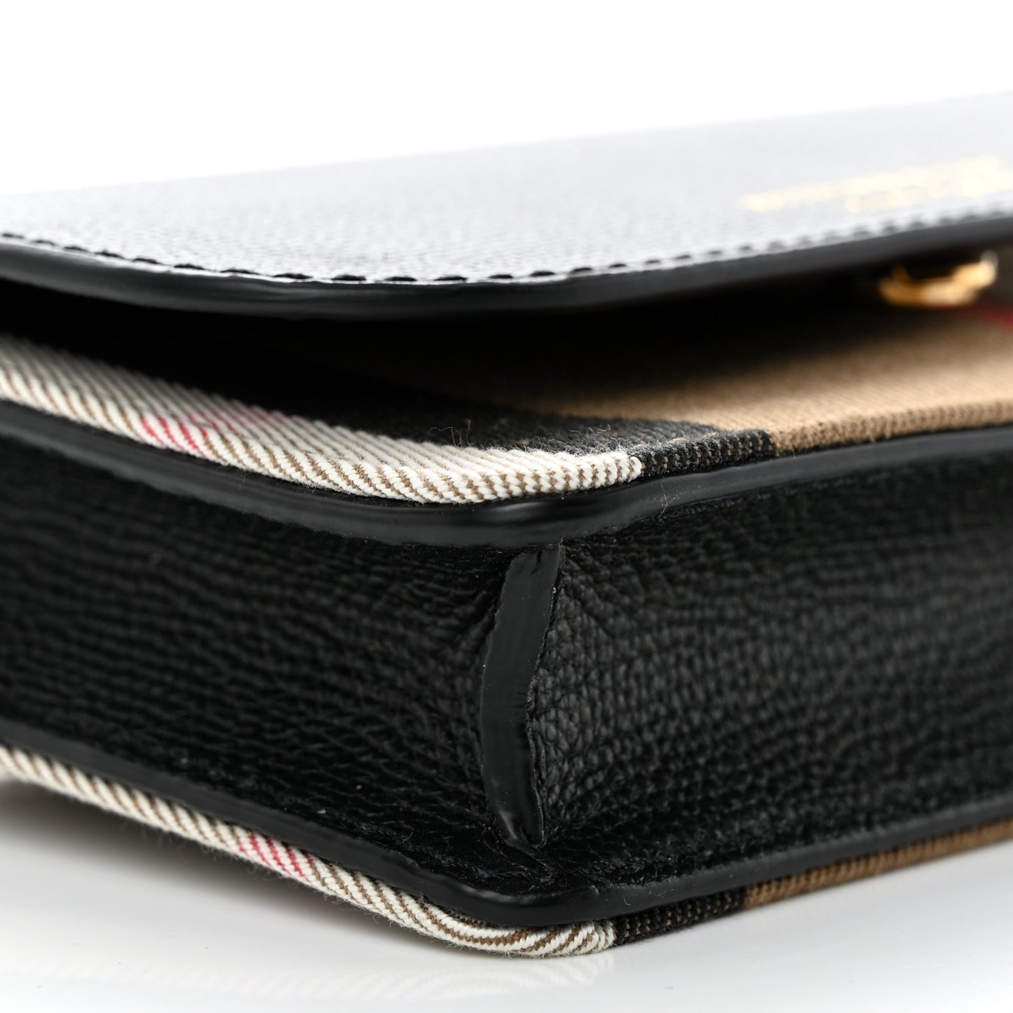 Derby Calfskin House Check Wallet On Chain Black