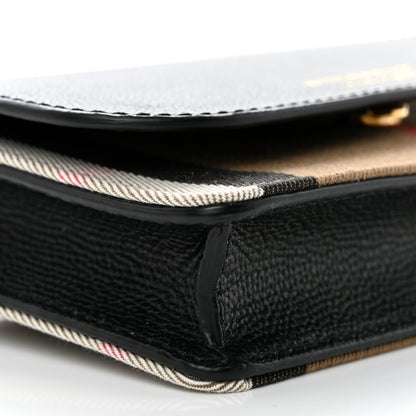 Burberry Derby Calfskin House Check Wallet On Chain Black 10 of 11