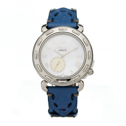 Fendi Stainless Steel Calfskin Mother of Pearl 37mm Selleria Quartz Watch Blue 1 of 4