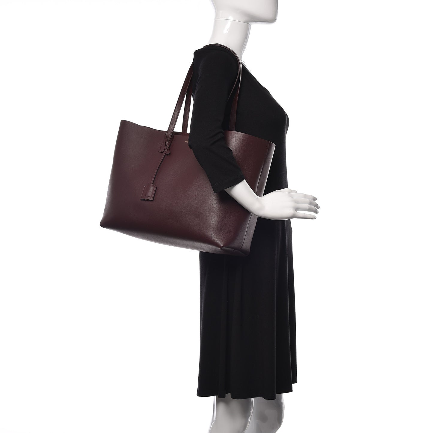 Calfskin Large Shopping Tote Bordeaux