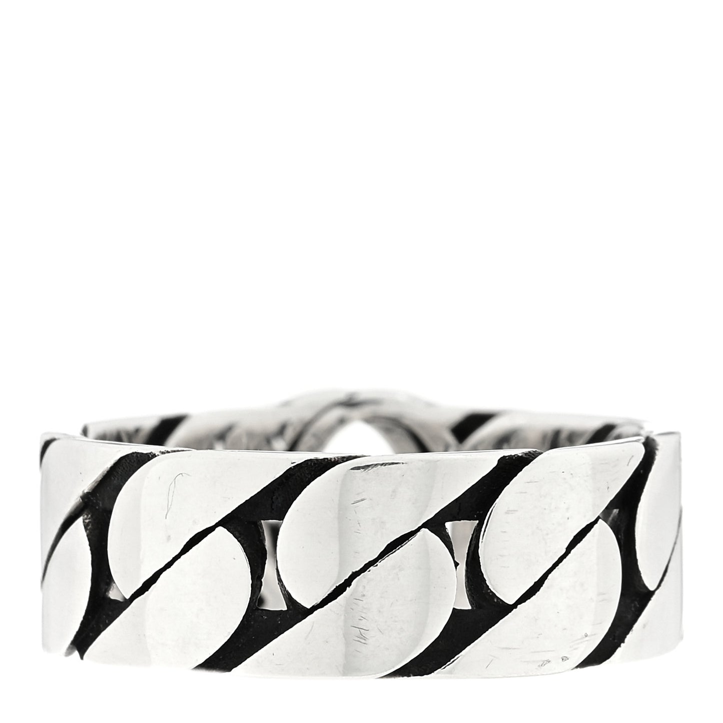 Sterling Silver Interlocking G Chainlink Wide Band Ring 62 10