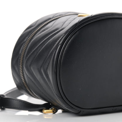 Gucci Calfskin Matelasse Mini GG Marmont Round Backpack Black 8 of 16