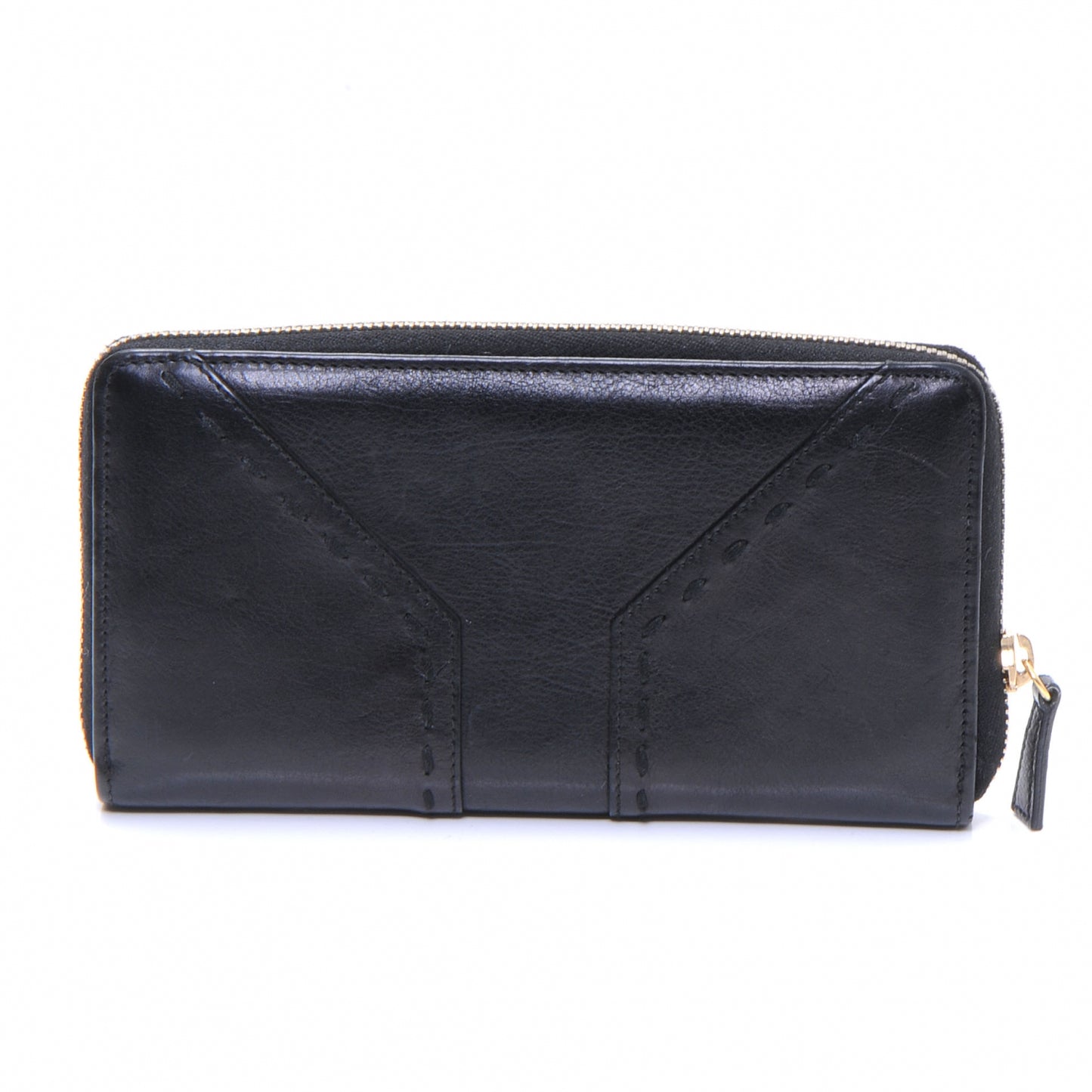 Leather Muse Zip Around Wallet Black