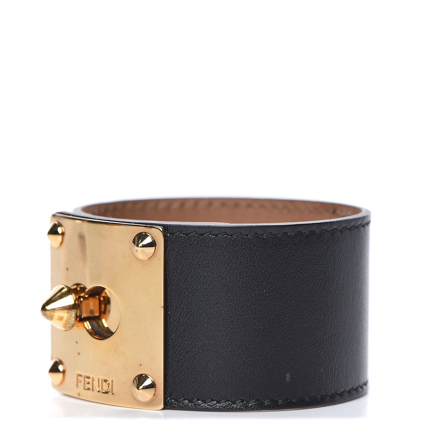 Calfskin Goldmine Cuff Gold Black