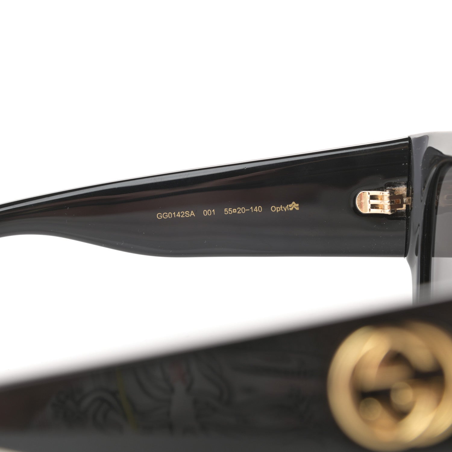 Gucci Acetate Square Frame Sunglasses GG0142SA Black 5 of 7