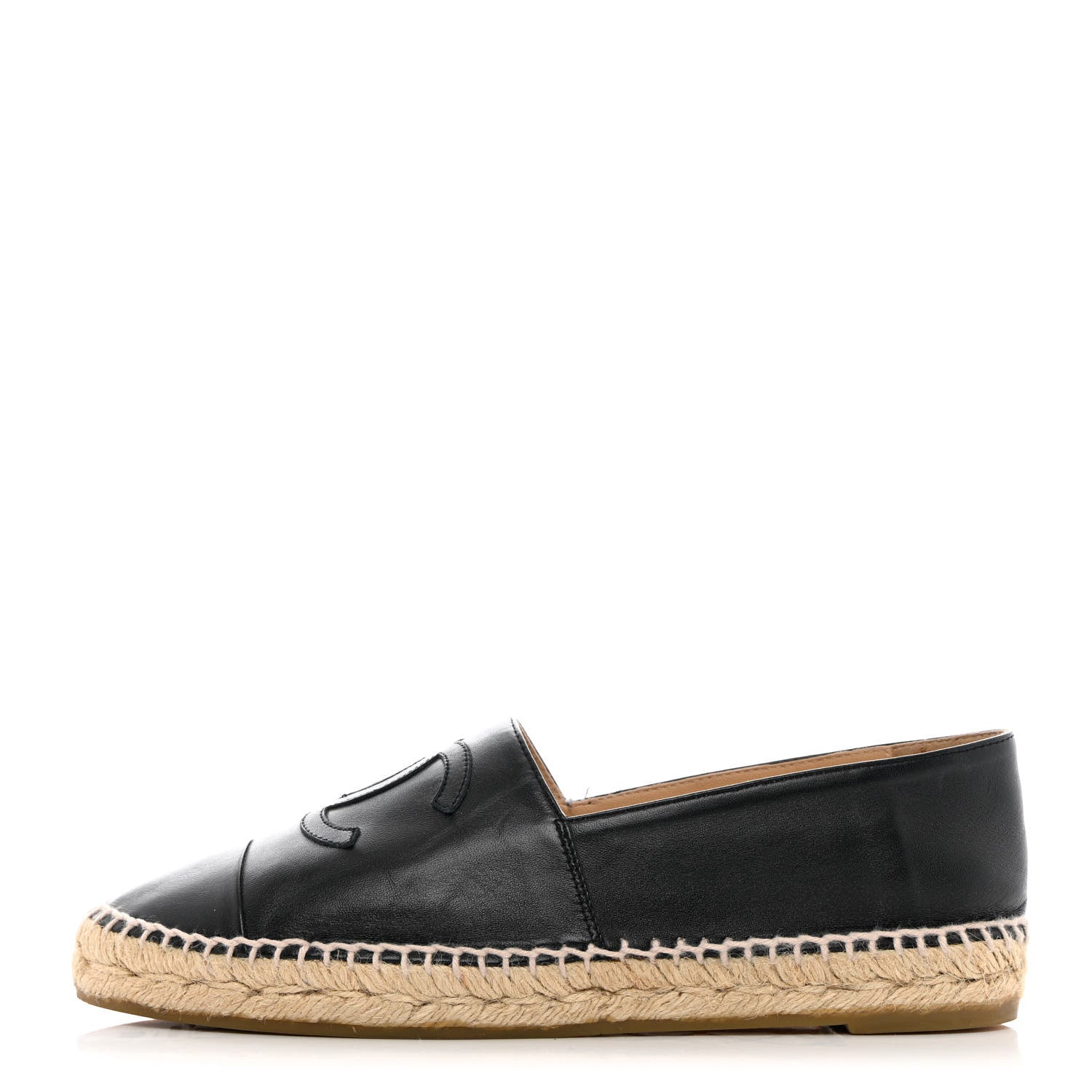 Chanel Lambskin CC Espadrilles 39 Black 1 of 13