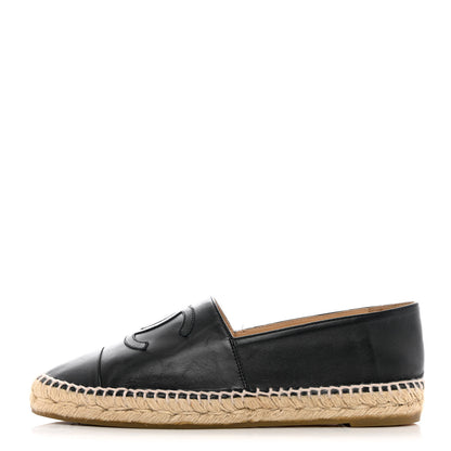 Chanel Lambskin CC Espadrilles 39 Black 1 of 13