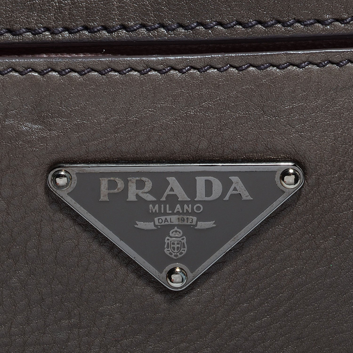Prada Leather Zip Tote Fumo 10 of 11