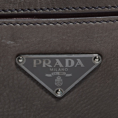 Prada Leather Zip Tote Fumo 10 of 11