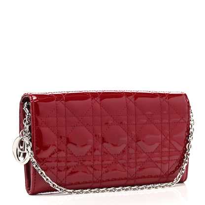 Christian Dior Patent Cannage Lady Dior Rendezvous Wallet On Chain 3 of 6