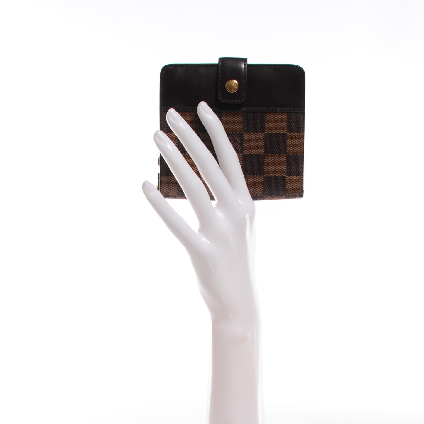 Damier Ebene Zippe Zipped Compact Wallet