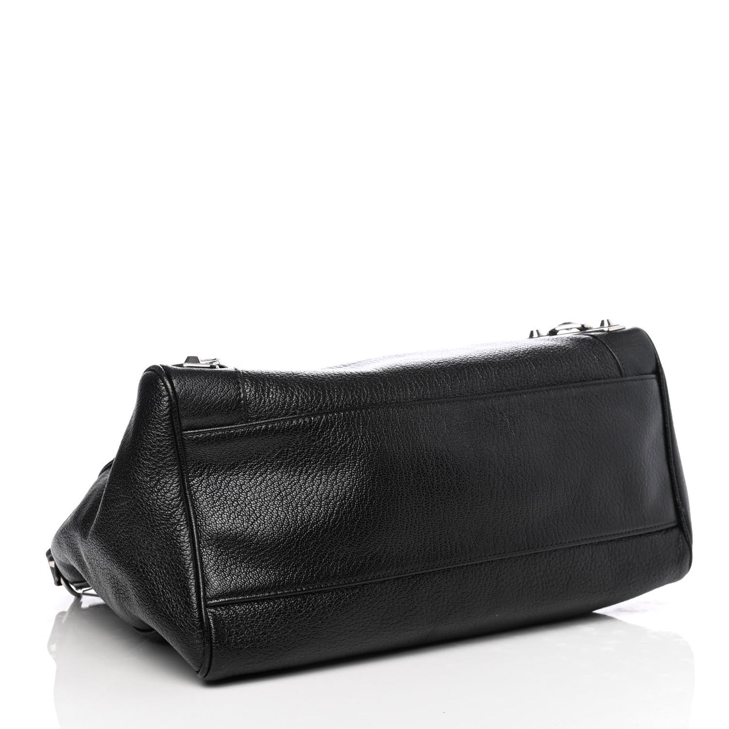 Chevre Silver Metallic Edge Hardware Velo Black