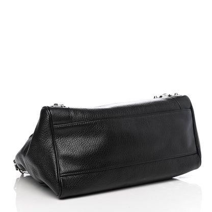 Balenciaga Chevre Silver Metallic Edge Hardware Velo Black 3 of 4