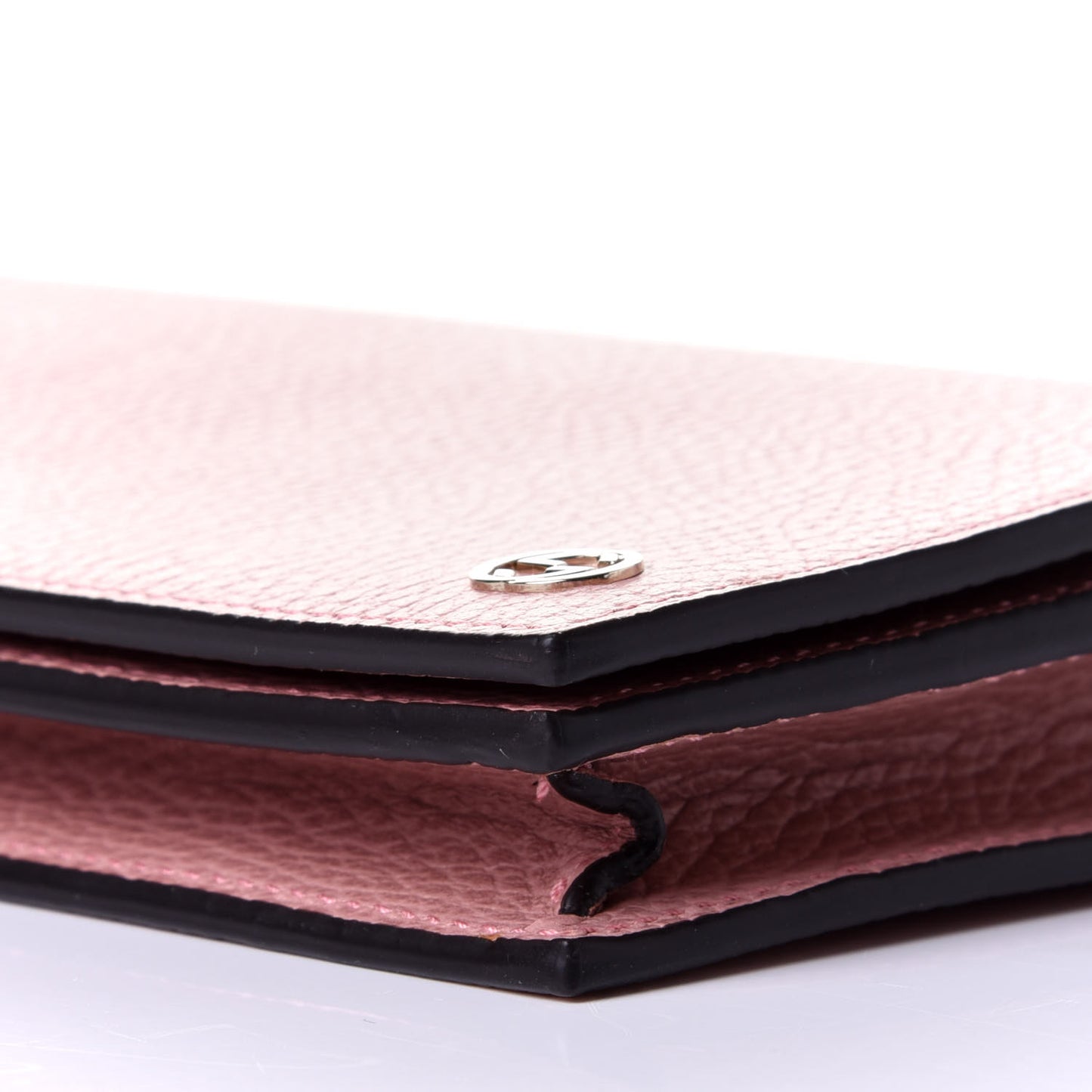 Dollar Calfskin Medium Betty Chain Wallet Soft Pink
