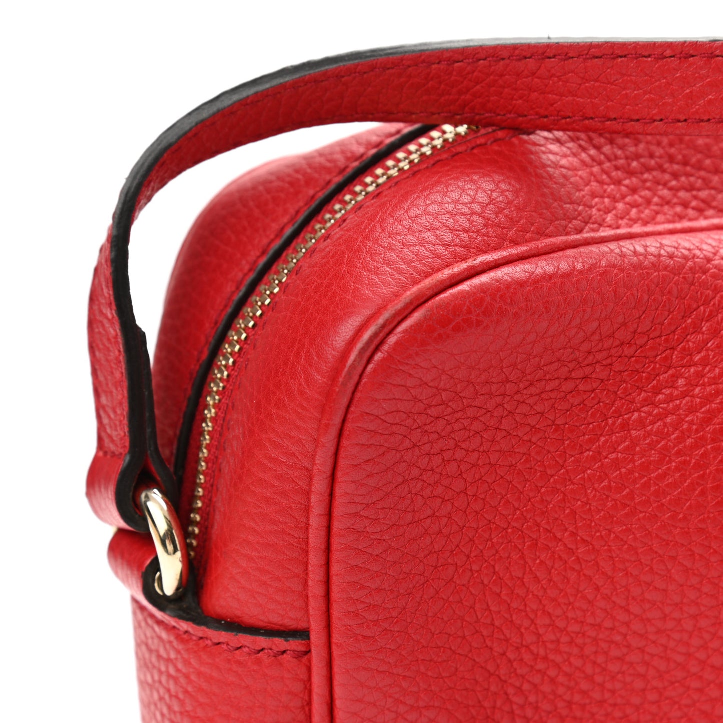 Pebbled Calfskin Small Soho Disco Bag Vibrant Red