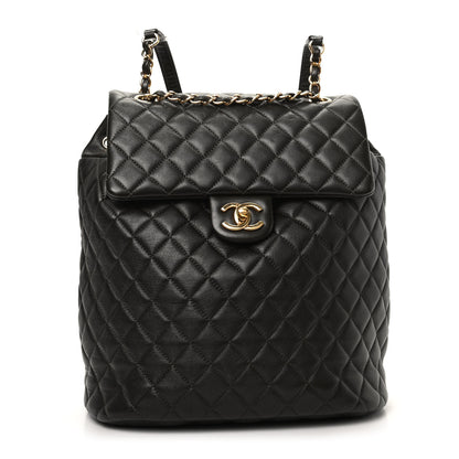 Chanel Calfskin Quilted Large Urban Spirit Backpack Dark Brown 1 of 9
