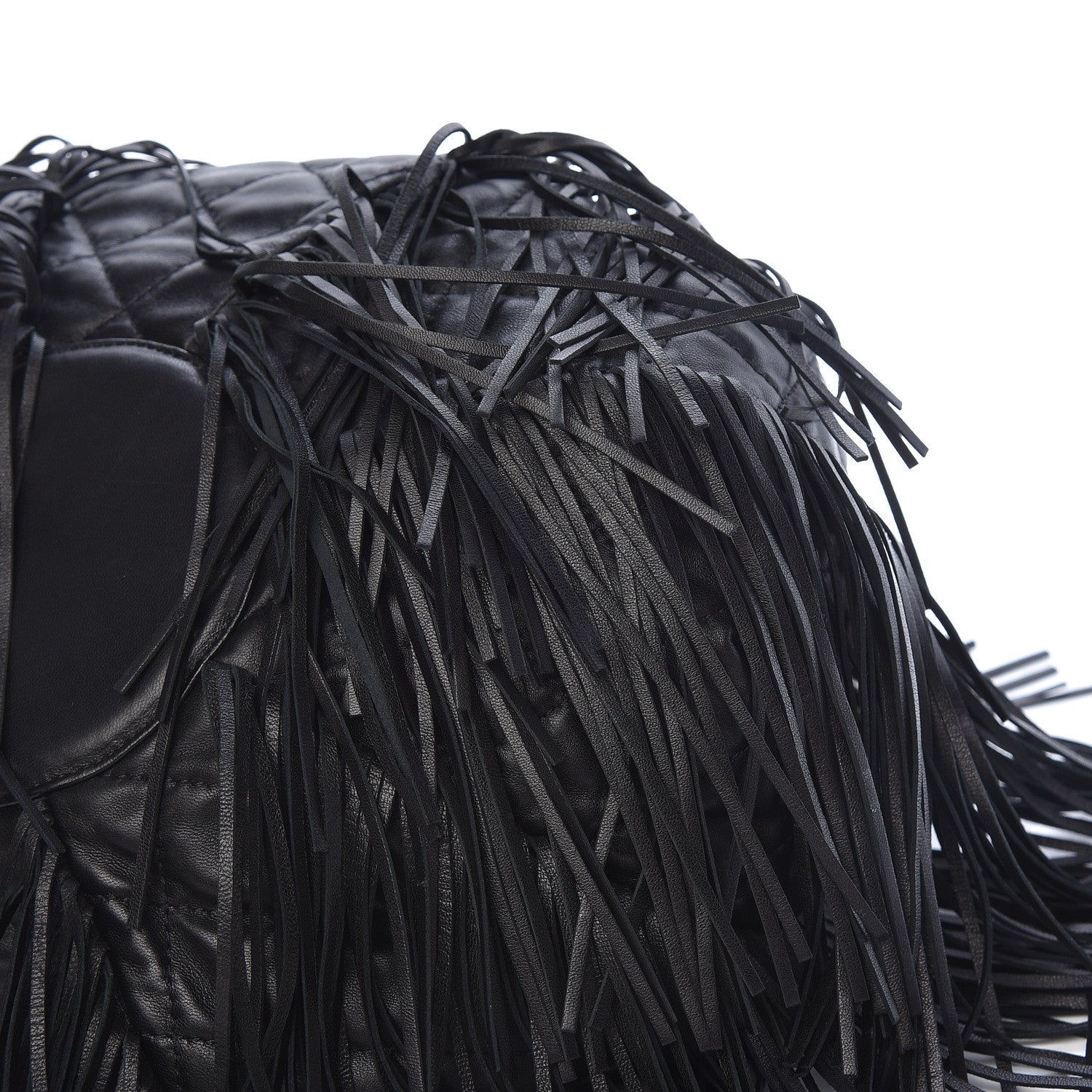 Chanel Lambskin Quilted Western Baluchon Fringe Bag Black 9 of 10