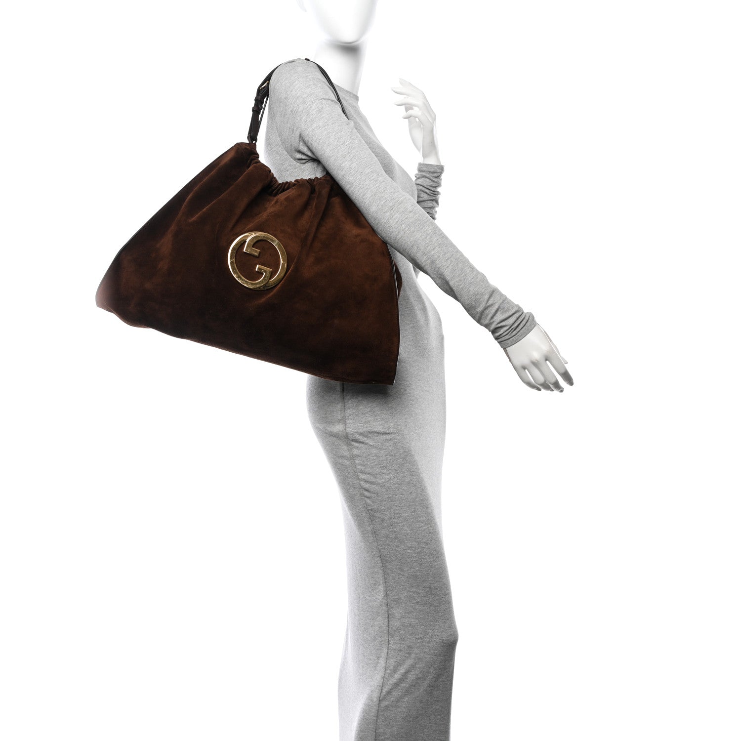 Gucci Suede Large Blondie Tote Brown 2 of 11