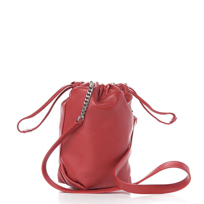 Saint Laurent Lambskin Small Teddy Bucket Bag Red 2 of 7