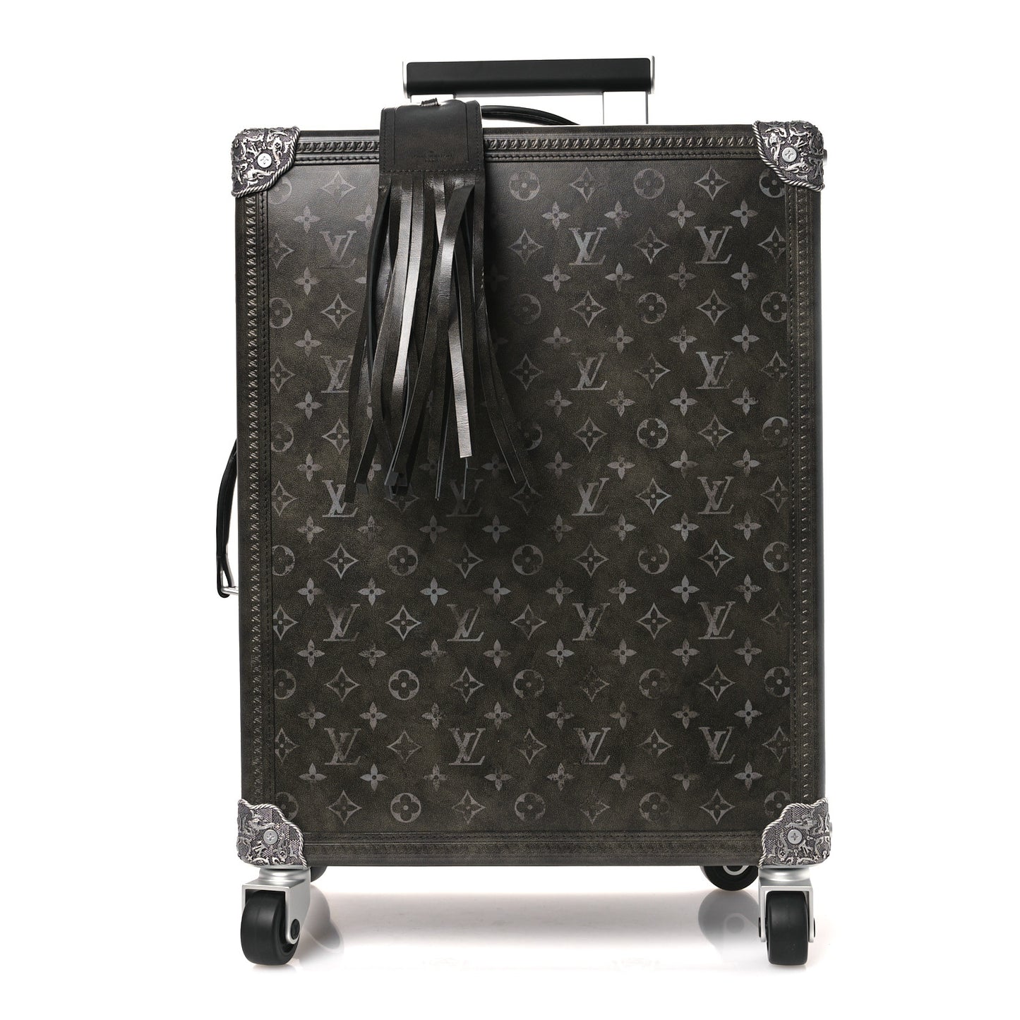 Brushed Monogram Rolling Trunk Black