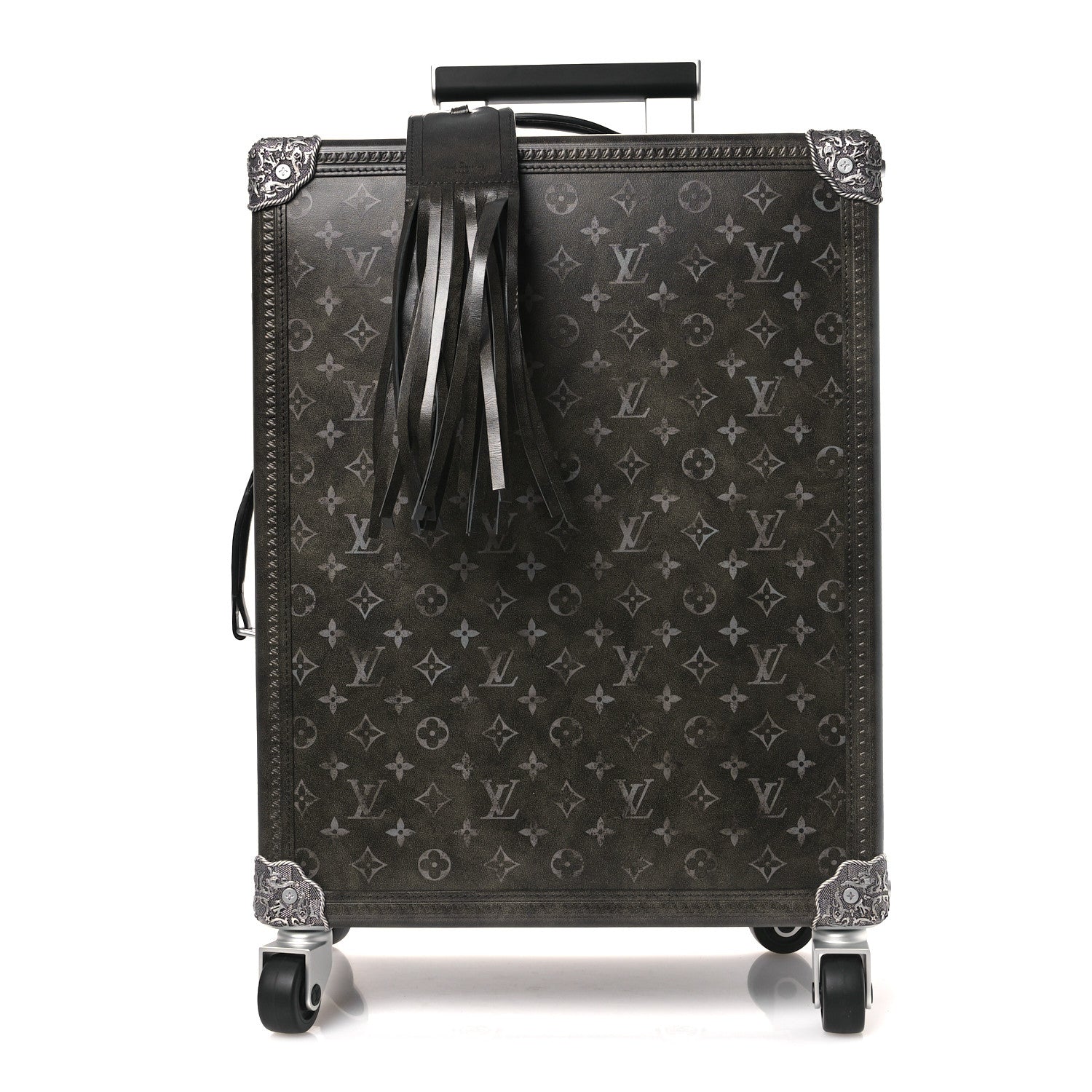 Louis Vuitton Brushed Monogram Rolling Trunk Black 1 of 10