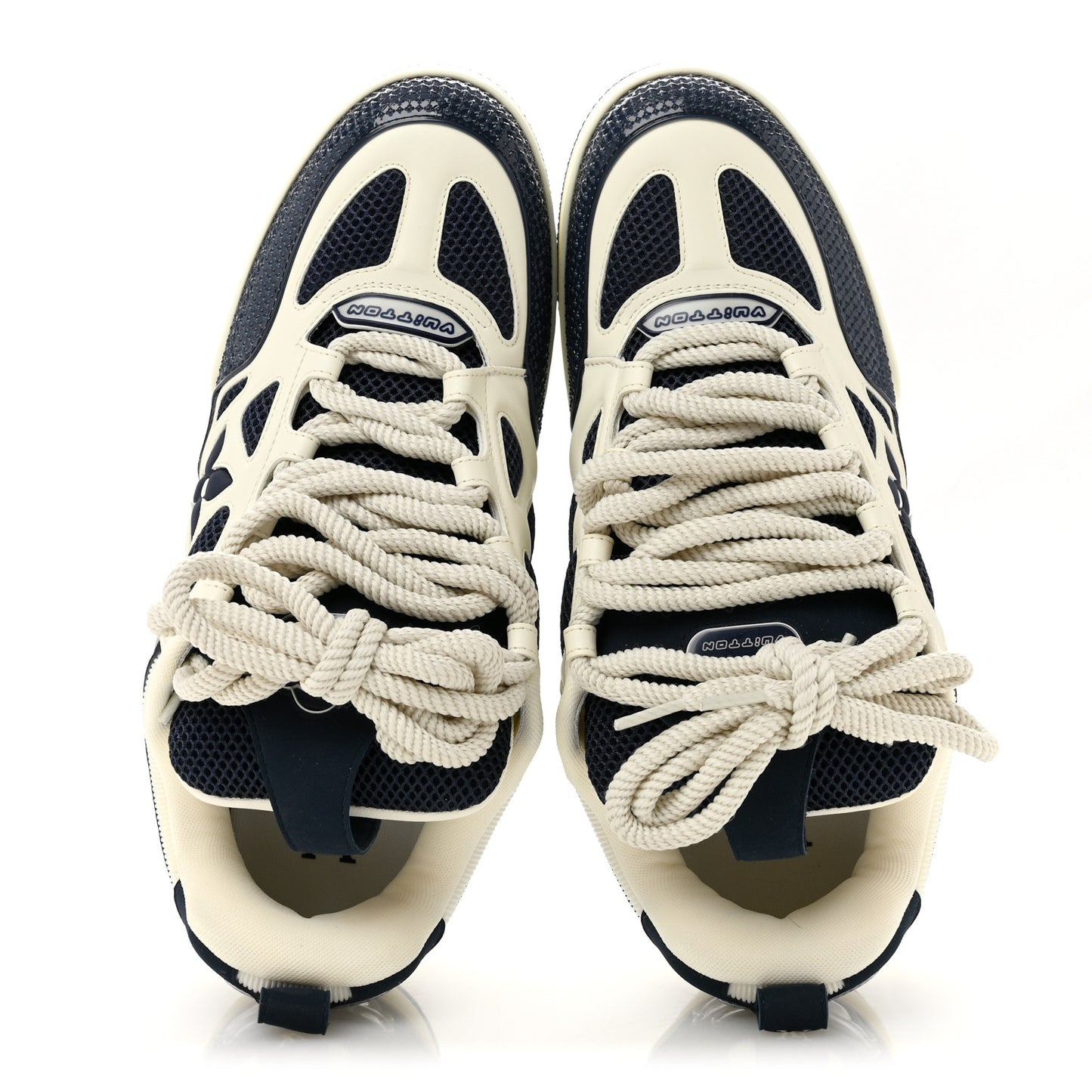 Mens LV Calfskin Mesh Skate Sneaker 9 Marine