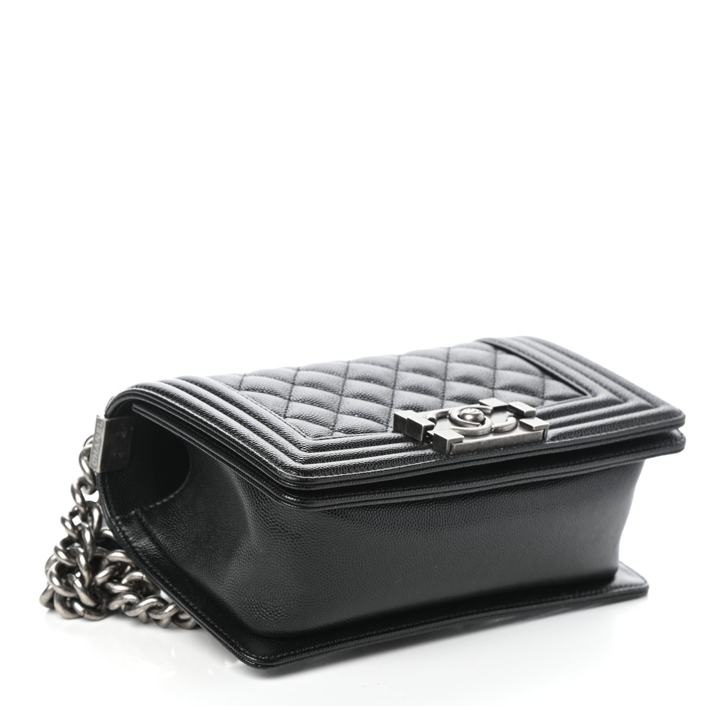 Caviar Quilted Small Boy Flap Black