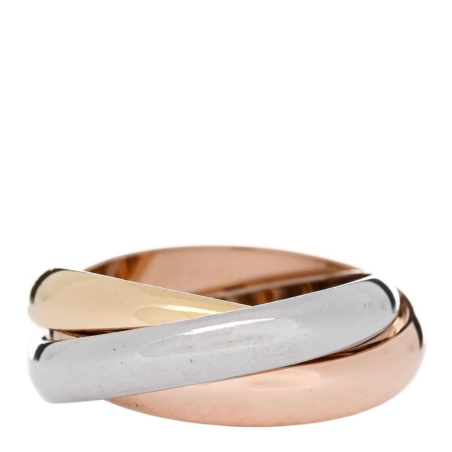 18K Pink Yellow White Gold Classic Trinity Ring 53 6.25