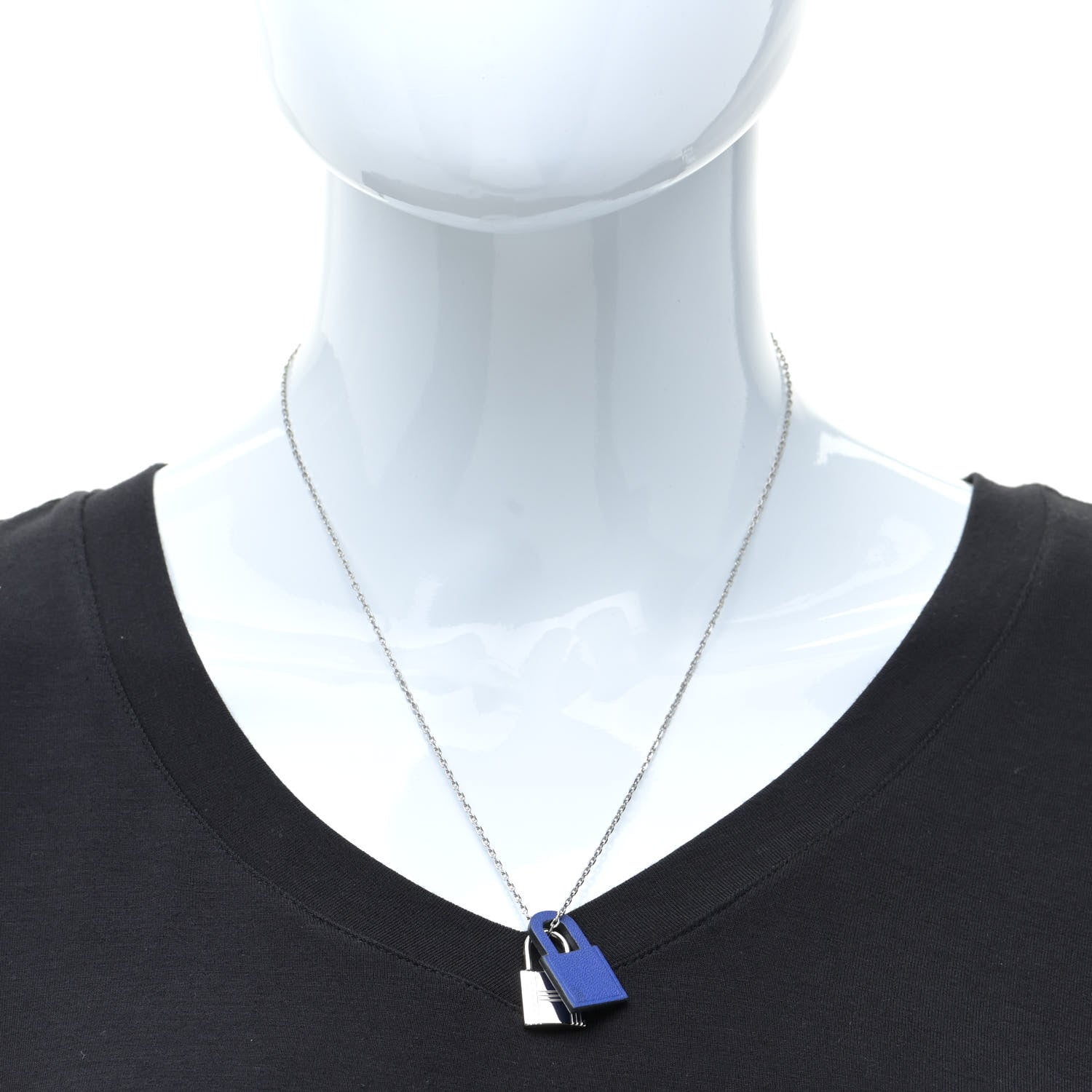 Hermes Swift O'Kelly Pendant Necklace Bleu Electrique 2 of 8